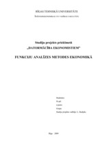 Research Papers 'Funkciju analīzes metodes ekonomikā', 1.