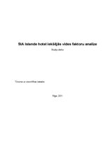 Research Papers 'SIA "Islande Hotel" iekšējās vides faktoru analīze', 1.