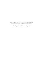 Essays 'A World without September 11, 2001', 1.