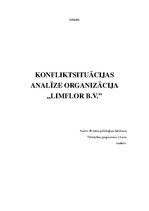 Research Papers 'Konfliktsituācijas analīze organizācijā "Limflor B.V."', 1.