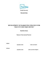 Research Papers 'Development of Marketing Strategy for "Old City Boutique Hotel"', 1.