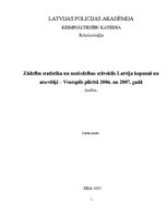 Research Papers 'Zādzību statistika un noziedzības stāvoklis Latvijā kopumā un atsevišķi Ventspil', 1.