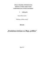 Research Papers 'Feminisma ietekme uz 20.gs. politiku', 1.