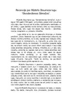 Summaries, Notes 'Recenzija par Rūdolfa Blaumaņa lugu "Skroderdienas Silmačos"', 1.