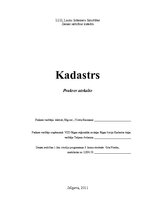 Practice Reports 'Kadastrs', 1.