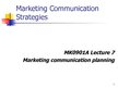 Presentations 'Marketing Communication Strategies', 1.