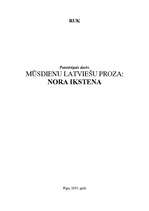 Research Papers 'Mūsdienu latviešu proza - Nora Ikstena', 1.