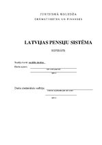 Research Papers 'Latvijas pensiju sistēma', 1.