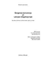 Research Papers 'Šengenas konvencija un Latvijas integrācija tajā', 1.