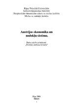 Research Papers 'Austrijas ekonomika un nodokļu sistēma', 1.