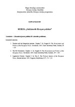 Summaries, Notes 'Likumdevējvaras politika ES: aktuālās problēmas', 1.