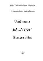 Business Plans 'Biznesa plāns "Alejas"', 1.
