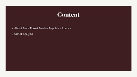Presentations 'State Forest Service Republic of Latvia', 2.