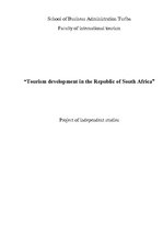 Research Papers 'Tourism Development in the Republic of South Africa', 1.