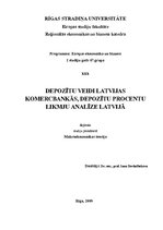 Research Papers 'Depozītu veidi Latvijas komercbankās, depozītu procentu likmju analīze Latvijā', 1.