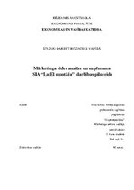 Research Papers 'Mārketinga vides analīze un uzņēmuma SIA "LatEl montāža" darbības pilnveide', 1.