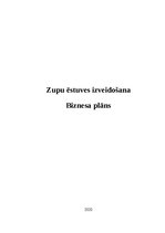 Business Plans 'Zupu ēstuves izveidošana', 1.