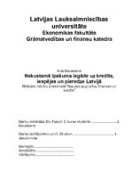 Research Papers 'Nekustamā īpašuma iegāde kredītā, iespējas un pieredze Latvijā', 1.
