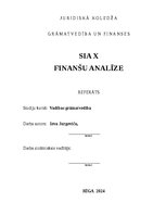 Research Papers 'SIA X finanšu analīze', 1.