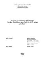 Research Papers 'Latvijas Republikas 2005.gada valsts budžeta pārskats', 1.