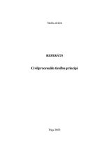 Research Papers 'Civilprocesuālo tiesību principi', 1.