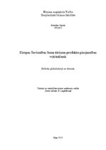 Research Papers 'Eiropas Savienības loma tūrisma produktu pieejamības veicināšanā', 1.