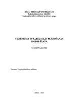 Term Papers 'Uzņēmuma stratēģiskās plānošanas modelēšana. Uzņēmums - VAS "Latvijas dzelzceļš"', 1.