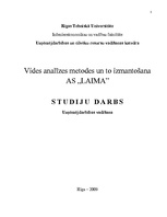 Research Papers 'Vides analīzes metodes', 1.