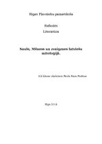 Research Papers 'Saule, mēness un zvaigznes latviešu mitoloģijā', 1.