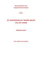 Research Papers 'SIA "Narvesen Baltija" finanšu analīze 2015.-2017.gadam', 1.