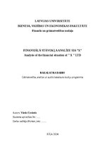 Term Papers 'FINANSIĀLĀ STĀVOKĻA ANALĪZE SIA ”X”', 1.