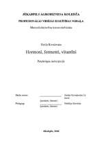 Research Papers 'Hormoni, fermenti, vitamīni', 1.