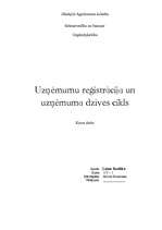 Research Papers 'Uzņēmumu reģistrācija un uzņēmuma dzīves cikls', 1.