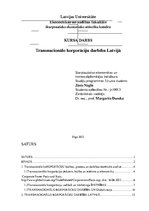 Research Papers 'Transnacionālo korporāciju darbība Latvijā', 1.