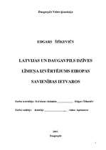 Research Papers 'Latvijas un Daugavpils dzīves līmeņa izvērtējums ES ietvaros', 1.
