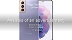 Presentations 'Analysis of an advertsement', 1.