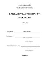 Research Papers 'Darba devēja tiesības un pienākumi', 1.