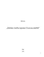 Research Papers 'Dabisko tiesību izpratne Cicerona mācībā', 1.