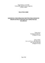 Term Papers 'Kriminālatbildība par ārstniecības personu profesionālo pienākumu nepienācīgu  p', 1.