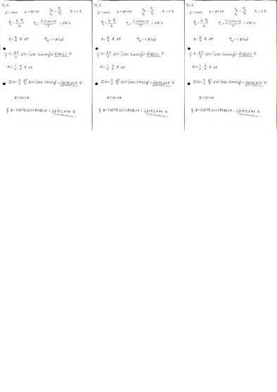 Summaries, Notes 'Fizikas uzdevumu risinājumu apkopojums. Pirmais termodinamikas likums.', 2.