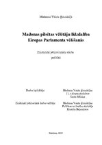 Research Papers 'Madonas pilsētas vēlētāju līdzdalība Eiropas Parlamenta vēlēšanās', 1.