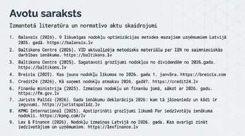 Presentations 'Iedzīvotāju ienākuma nodoklis (IIN) Latvijā 2026. gadā', 12.