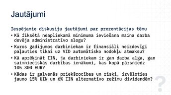 Presentations 'Iedzīvotāju ienākuma nodoklis (IIN) Latvijā 2026. gadā', 13.