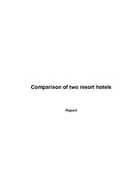 Presentations 'Comparison of Two Resort Hotels', 21.