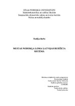 Research Papers 'Muitas nodokļa loma Latvijas budžeta sistēmā', 1.