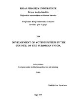 Essays 'Development of Voting System in the Council of European Union', 1.