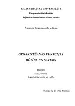 Research Papers 'Organizēšanas funkcijas būtība un saturs', 1.
