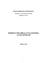 Term Papers 'Herkonu dinamikas un magnētiskā lauka pētījumi', 1.