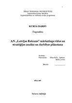 Research Papers 'A/s "Latvijas Balzams" mārketinga vides un stratēģijas analīze un darbības plāno', 1.