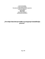 Research Papers 'Stereotipu loma interpersonālās un starpgrupu komunikācijas procesos', 1.